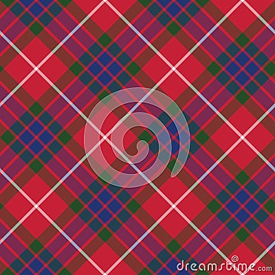 Fraser tartan seamless pattern diagonal fabric texture Vector Illustration