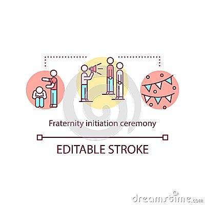 Fraternity initiation ceremony concept icon Vector Illustration