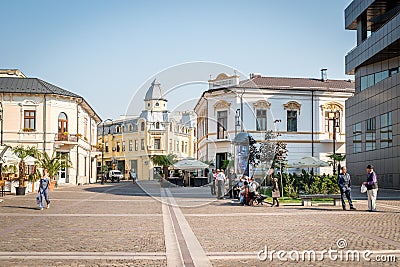 Fratii Buzesti street in Craiova, Romania Editorial Stock Photo