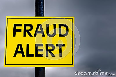 Fraud Alert Conceptual Sign Stock Photo