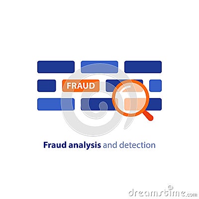 Fraud detection concept, analysis services, vector illustration Vector Illustration