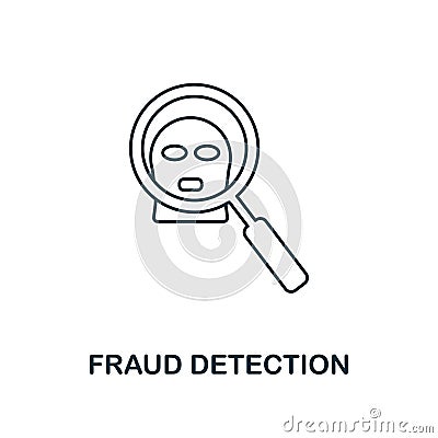 Fraud Detection icon outline style. Thin line design from fintech icons collection. Pixel perfect fraud detection icon Vector Illustration