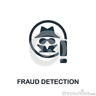 Fraud Detection icon. Simple illustration from fintech industry collection. Creative Fraud Detection icon for web design, Cartoon Illustration