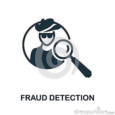 Fraud Detection icon. Monochrome simple Fraud Detection icon for templates, web design and infographics Vector Illustration