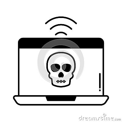 Fraud internet half glyph vector icon which can easily modify or edit Vector Illustration