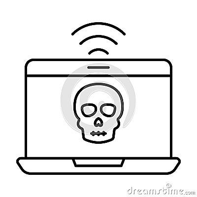 Fraud internet Outline vector icon which can easily modify or edit Vector Illustration