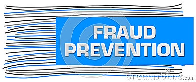 Fraud Prevention Blue Grey Horizontal Lines Box Text Stock Photo