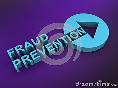 fraud prevention word on purple Stock Photo