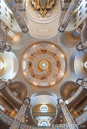 Frauenkirche church ceiling Dresden Germany Stock Photo