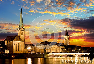 Fraumunster - Zurich Stock Photo