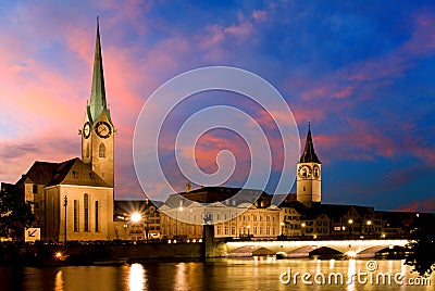 Fraumunster - Zurich Stock Photo