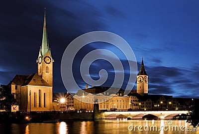 Fraumunster - Zurich Stock Photo