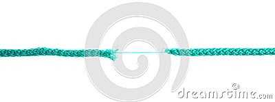 Frayed rope at breaking point Stock Photo