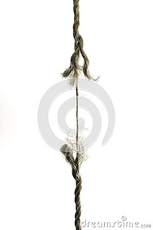 Frayed rope about to break Stock Photo