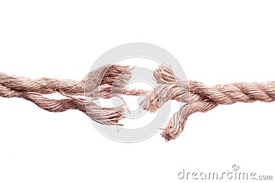 Frayed Rope about to Break Stock Photo