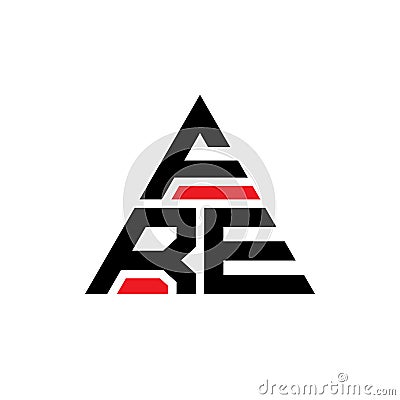 FRE triangle letter logo design with triangle shape. FRE triangle logo design monogram. FRE triangle vector logo template with red Vector Illustration