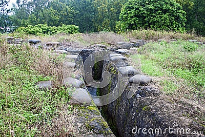 Frech trenches in Dien Bien Ph Stock Photo