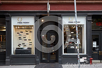 Fred Perry shop in Wooster Street in New York Editorial Stock Photo