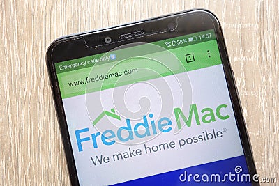 Freddie Mac website displayed on a modern smartphone Editorial Stock Photo