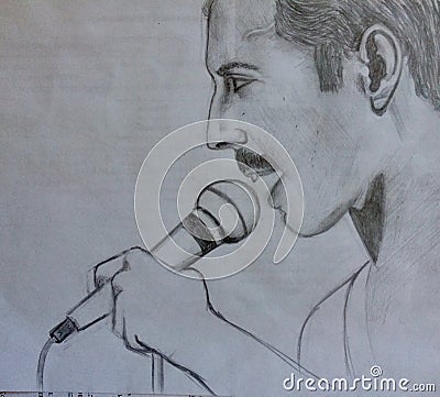 Freddie Mercury.My Portrait. Legend Editorial Stock Photo