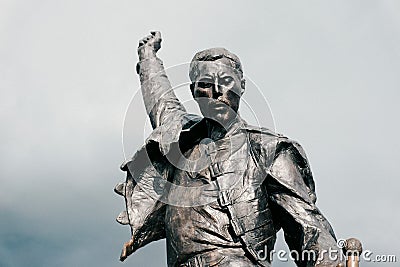 Freddie Mercury statue in Montreux Editorial Stock Photo