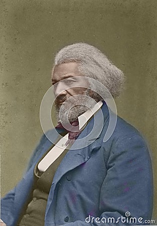 Frederick Douglass in 1880 Hand-colored Editorial Stock Photo