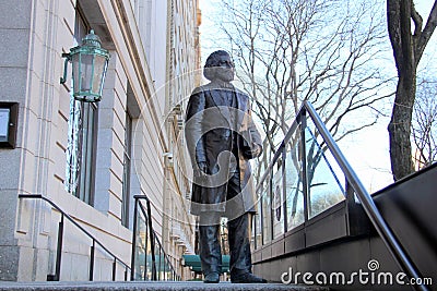 Frederick Douglass statue on the steps of New York Historical Society building, New York, NY Stock Photo