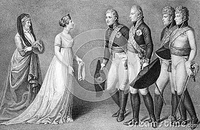 Frederick William and Louisa of Prussia Editorial Stock Photo