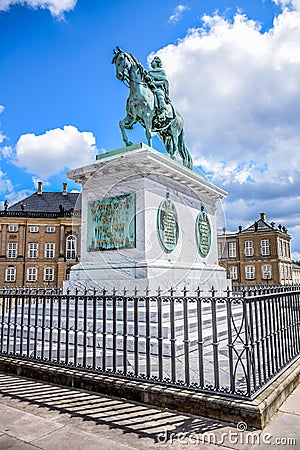 Frederik V on Horseback Statue, Copenhagen, Denmark Stock Photo