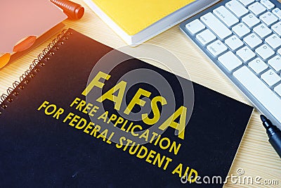 Free Application for Federal Student Aid FAFSA. Stock Photo