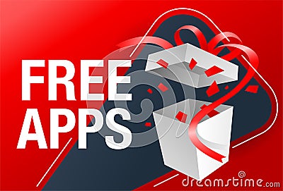 Free Apps - special offer Web banner template Vector Illustration