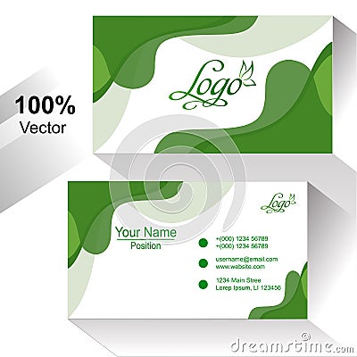 business card template designe abstract. Two sided Vector illustration Vector Illustration