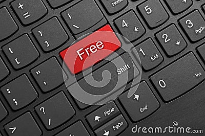 Free button on computer keyboard Stock Photo