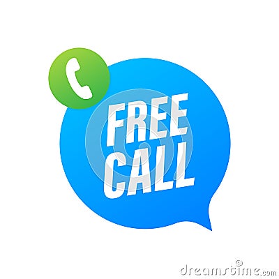 Free call. Information technology. Telephone icon. Customer service. Vector stock illustration. Vector Illustration