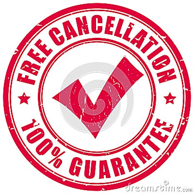 Free cancellation guarantee stamp Vector Illustration