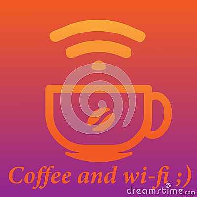 Free coffee and wi-fi. Stock Photo