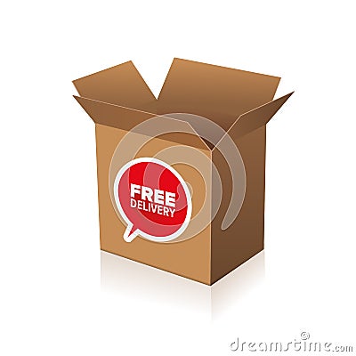 Free delivery cardboard Vector Illustration