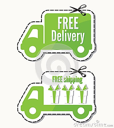 Free delivery, free shipping labels Vector Illustration