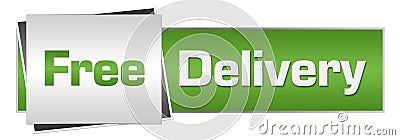 Free Delivery Green Grey Horizontal Stock Photo