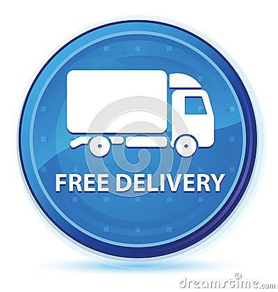 Free delivery midnight blue prime round button Vector Illustration