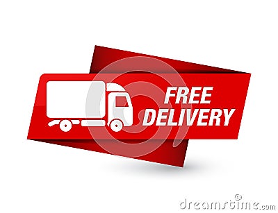 Free delivery premium red tag sign Cartoon Illustration