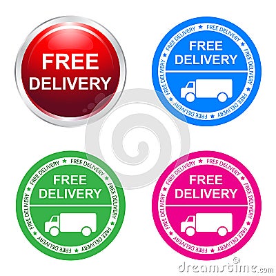 Free delivery sticker Stock Photo