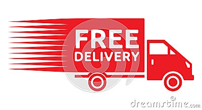 Free delivery truck - free shipping label Vector Illustration