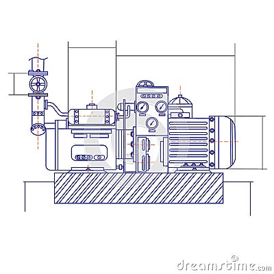 Free drawing of a refrigerating machine Vector Illustration