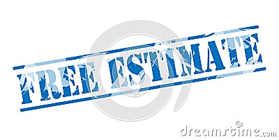 Free estimate blue stamp Stock Photo