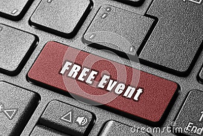 Free event pc keyboard button pushing a single word Stock Photo