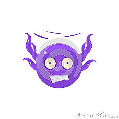 Free Falling Funny Octopus Emoji Vector Illustration