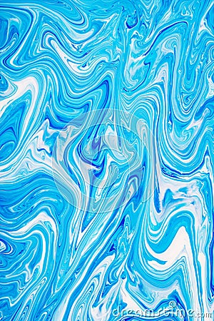 Free Flowing Blue and White Acrylic Paint 4 Stock Photo