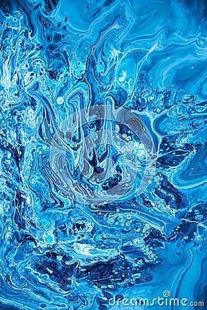 Free Flowing Blue and White Acrylic Paint 9 Stock Photo