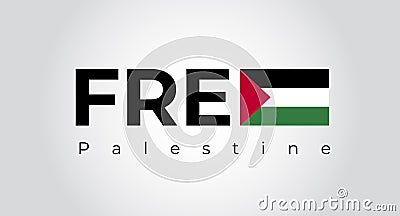 Free Gaza, free Palestine. Free Palestine lettering background. Free Palestine concept Vector Illustration
